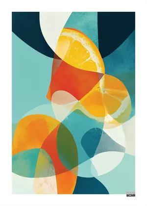 Plakat Citrus Splash - soczyste plastry pomarańczy w letnim klimacie