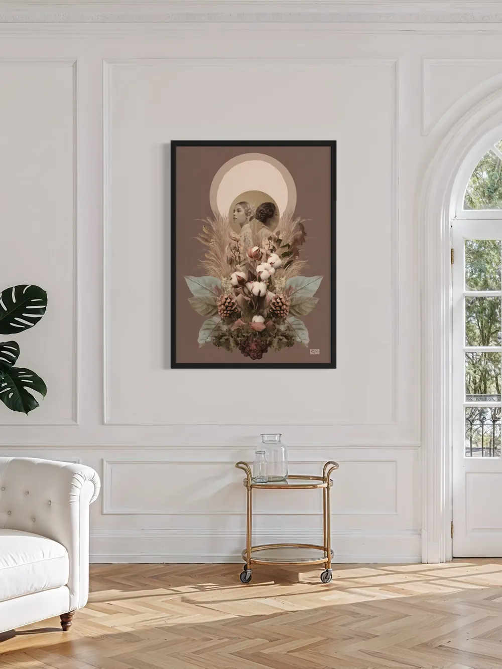 Plakat Cotton Sisters - dwie kobiety w stylu retro w pastelowej kompozycji - obrazek 2