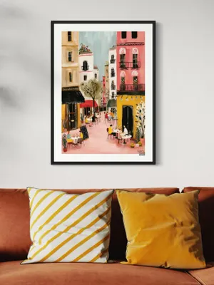 Plakat Pink Street - urokliwa uliczka z kawiarniami - obrazek 3