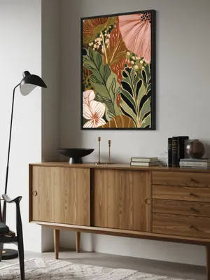 Plakat Terracotta Petals - abstrakcyjne liście i kwiaty w ciepłych, ziemistych kolorach - obrazek 2