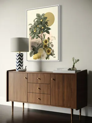 Plakat Lemon Sun - cytrynowe drzewko z słonecznikami - obrazek 3