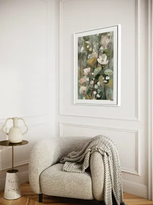 Plakat Spring Blossom - delikatne biale kwiaty na pastelowym tle - obrazek 3