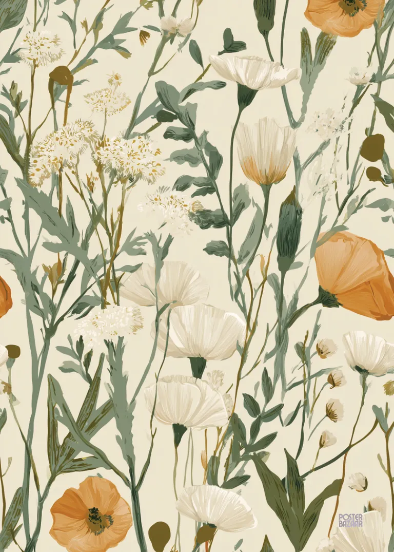 Meadow Poetry — delikatna łąka polnych kwiatów w kremie i bieli
