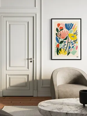 Plakat Vivid Garden - kolorowe kwiaty, jasne tło, radosny bukiet - obrazek 2
