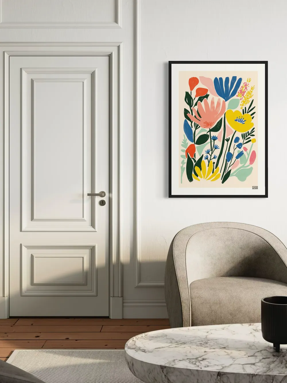 Plakat Vivid Garden - kolorowe kwiaty, jasne tło, radosny bukiet - obrazek 2