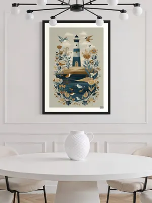 Plakat Lighthouse Nature - latarnia morska w ogrodzie - obrazek 2