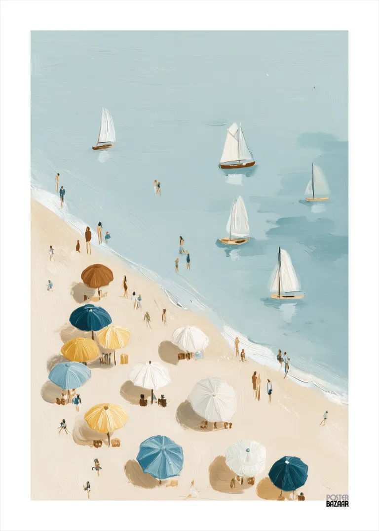 Sailboats Beach — plaża z parasolami i żaglówkami