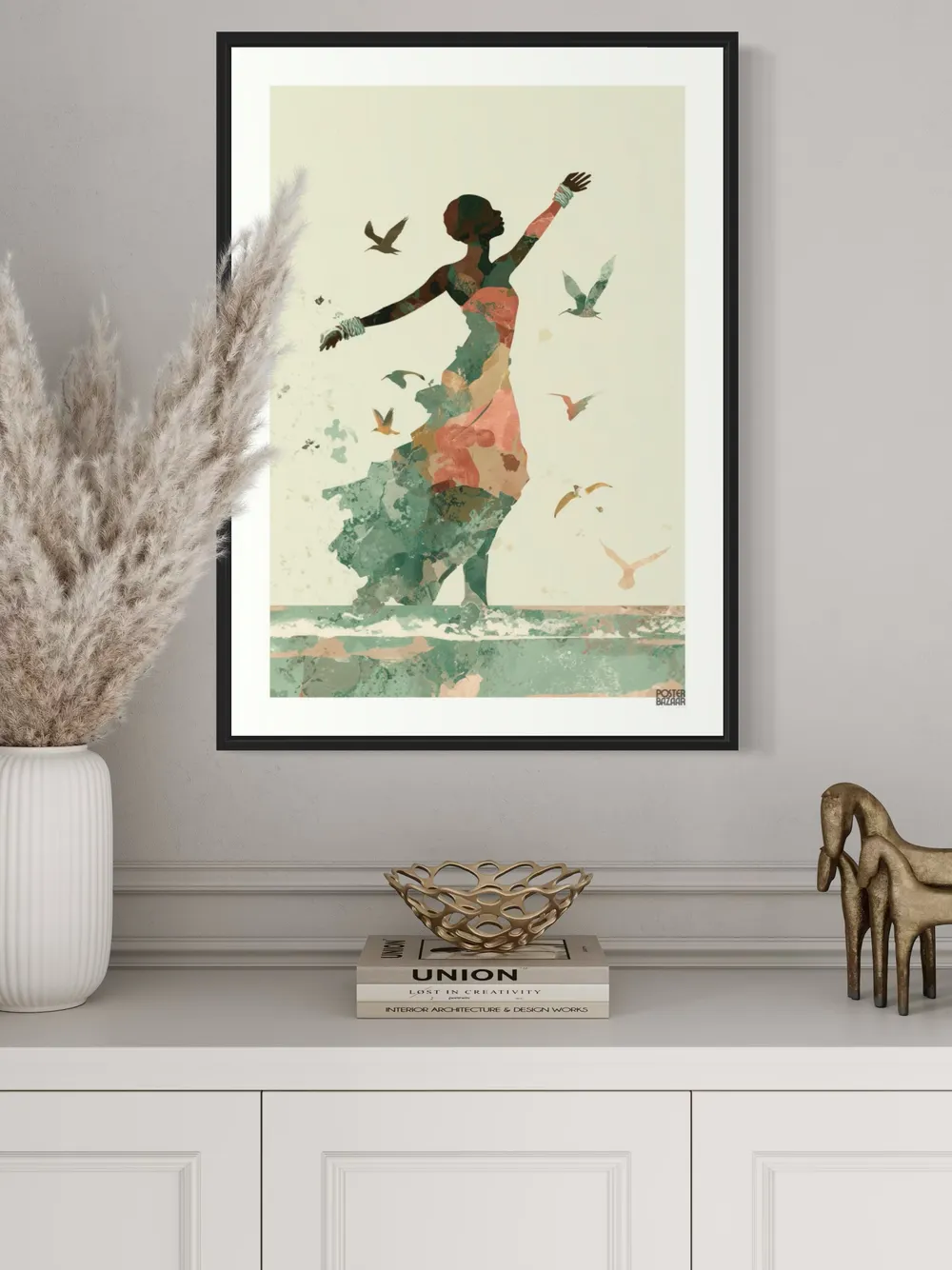 Plakat Freedom Dance - tańcząca kobieta w pastelowych kolorach - obrazek 3