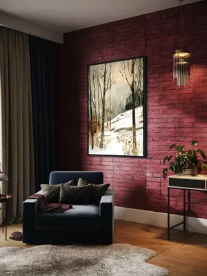 Plakat Snowy Silence - zimowy las z delikatnym śniegiem i akwarelowym światłem - obrazek 3