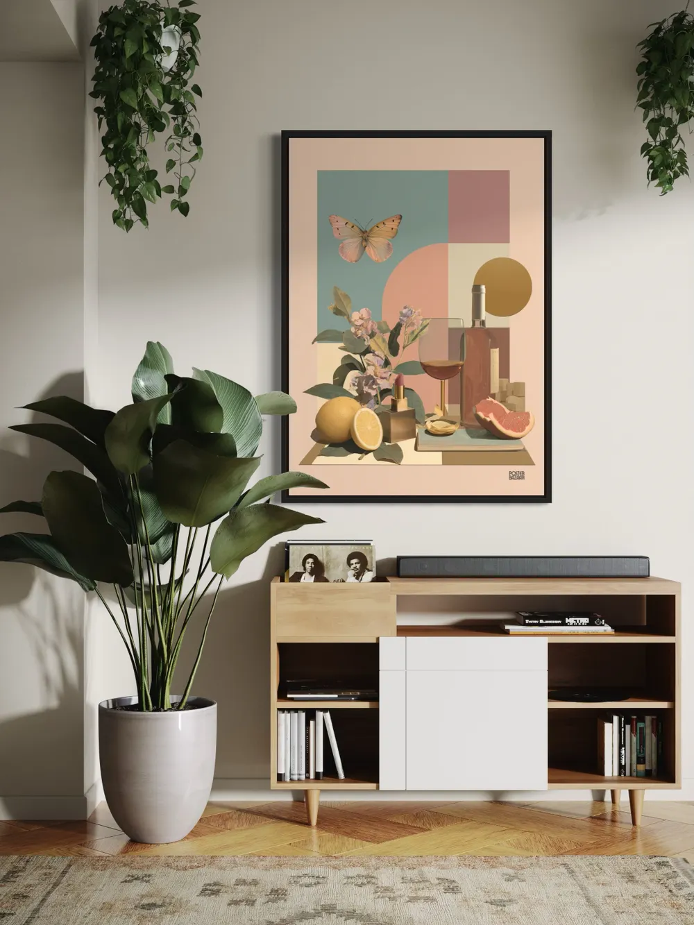 Plakat Butterfly Still Life - pastelowy motyl nad kolorową martwą naturą - obrazek 2