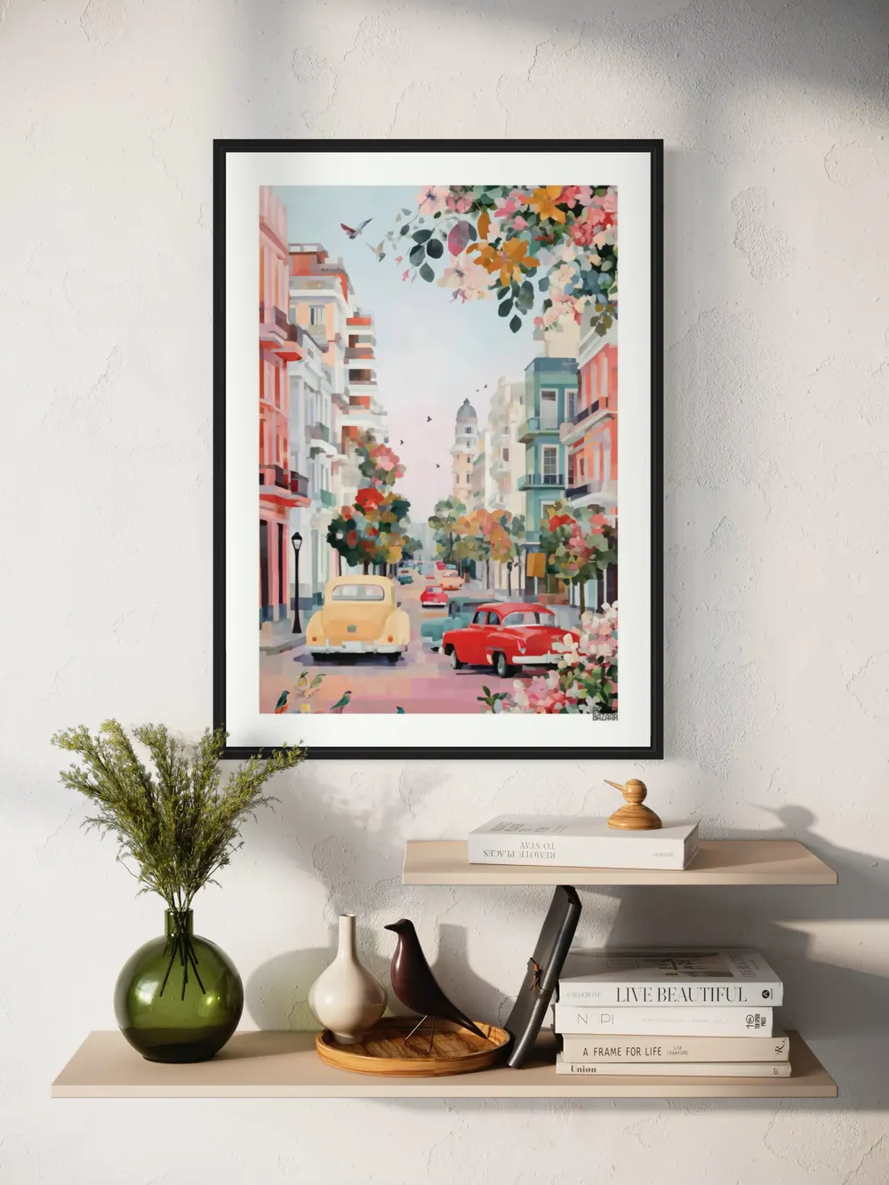 Plakat Pastel Havana - kolorowa ulica w klimacie retro z pastelowymi kamienicami - obrazek 2