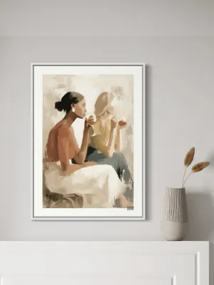 Plakat Wine Friends - luźny styl, ciepłe kolory - obrazek 2