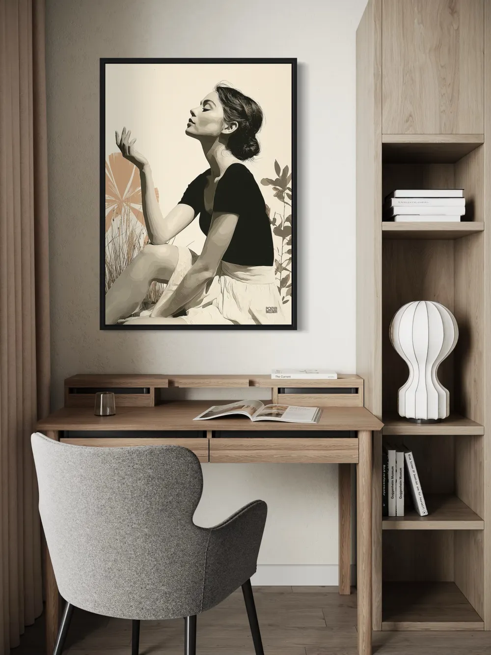 Plakat Serene Woman - młoda kobieta w stonowanych kolorach - obrazek 2