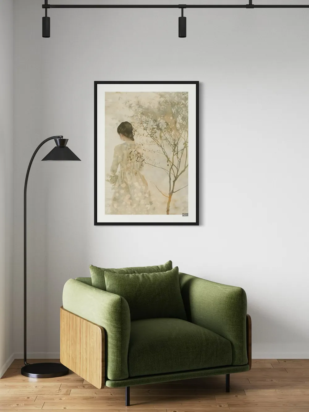 Plakat Dreamy Nature - delikatna dziewczyna w kwiecistej sukience - obrazek 2