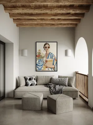 Plakat Chic Reader - stylowa kobieta z książkami - obrazek 2