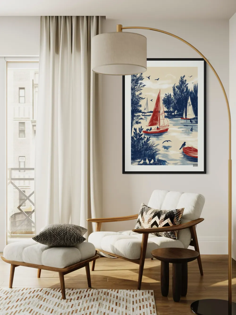 Plakat Lake Birds - spokojne jezioro z ptakami - obrazek 2