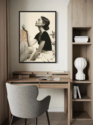 Plakat Serene Woman - młoda kobieta w stonowanych kolorach - obrazek 2