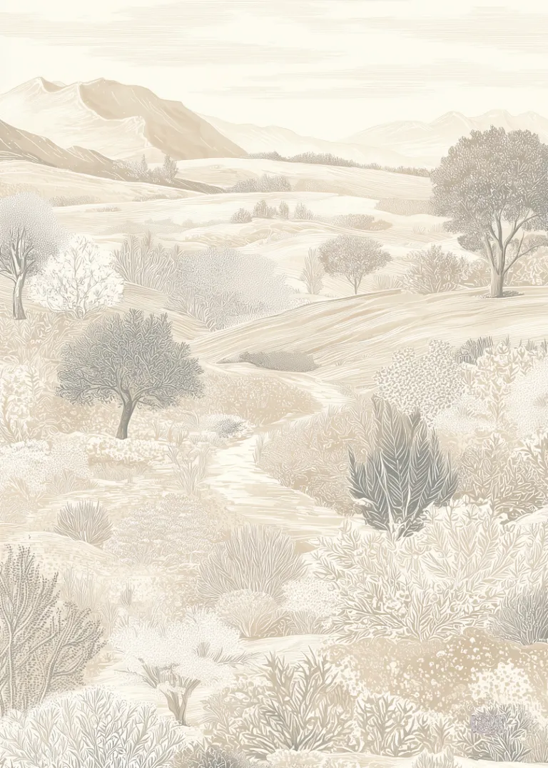Whispering Hills — delikatny krajobraz łagodnych wzgórz w pastelowych odcieniach