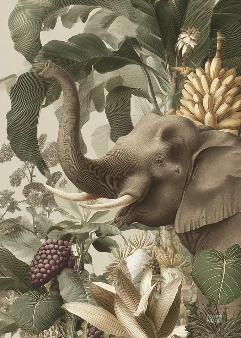 Jungle Banquet — słoń w tropikalnym klimacie