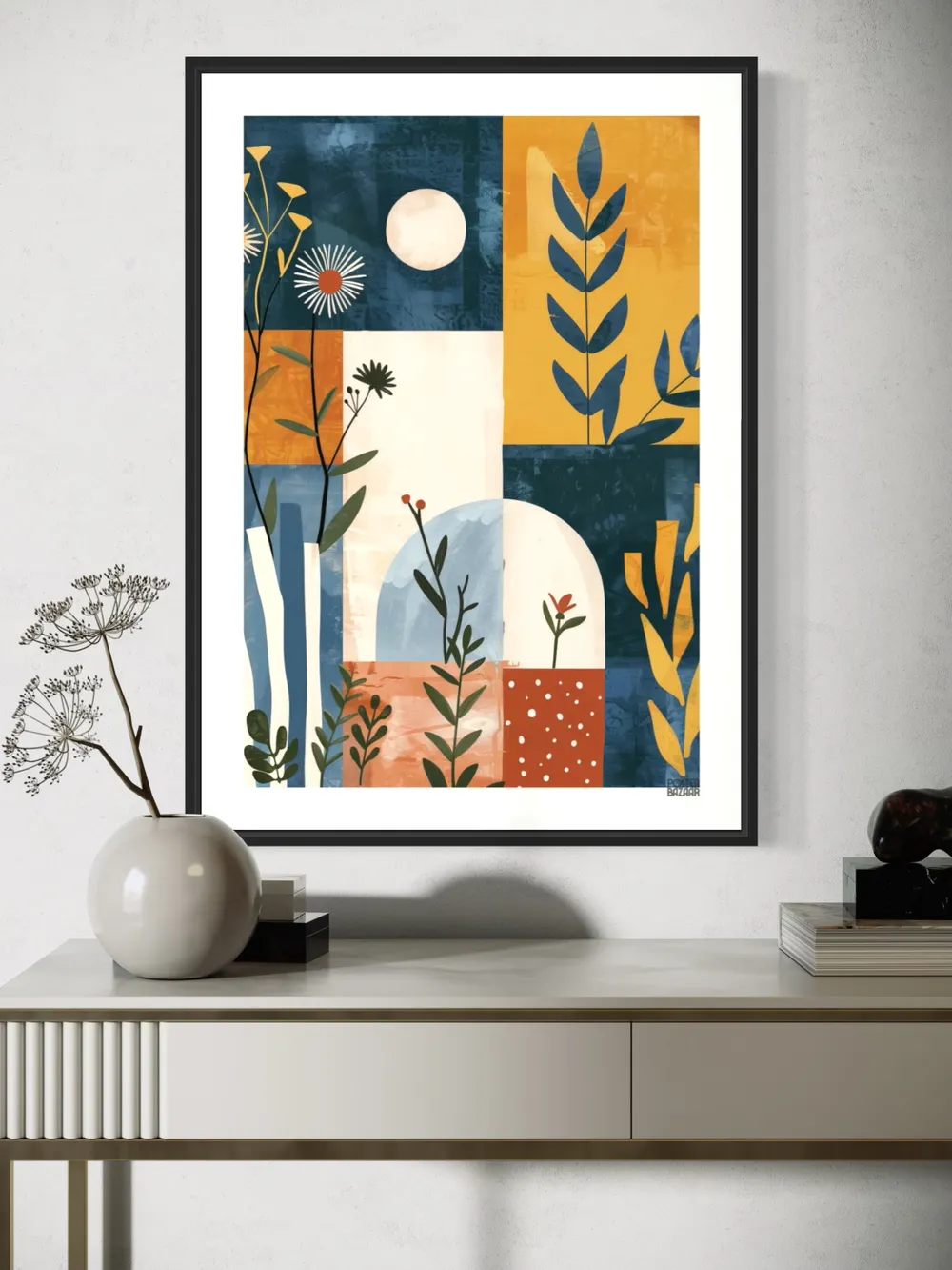 Plakat Botanical Abstract - roślinne motywy abstrakcyjne z intensywnymi kolorami - obrazek 3