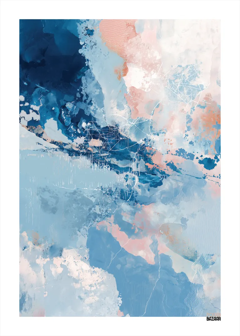 Dreamy Abstract — abstrakcyjne plamy w odcieniach niebieskiego, różu i bieli