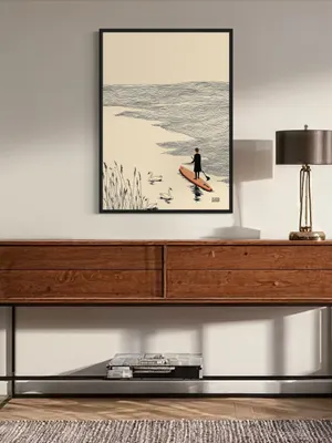 Plakat Paddle with Swans - spokojna jazda na desce sup z łabędziami - obrazek 2